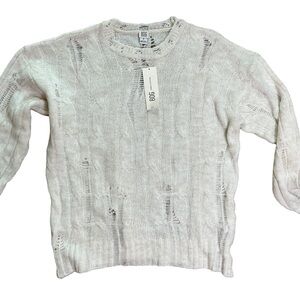 BDG Cream Distressed Cable Knit Sweater NWT Size Small